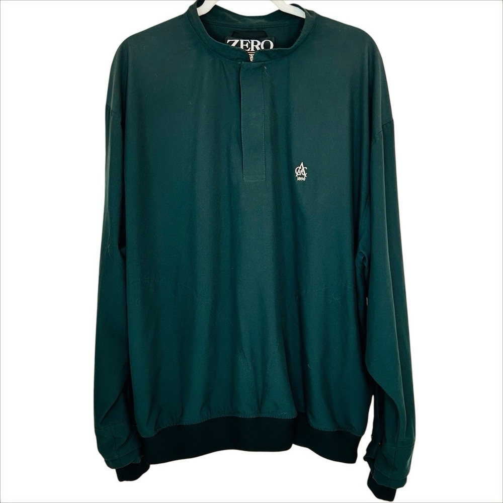 Zero Restriction‎ Golf Pullover Windbreaker Mens Large Green Windshirt Aronimink